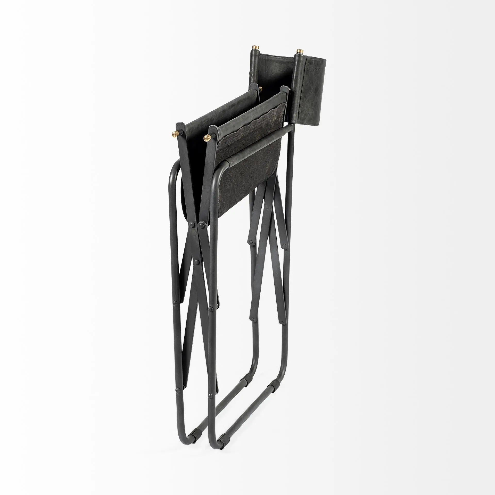 Black Leather Open Back Dining Arm Chair - GreatEagleInc
