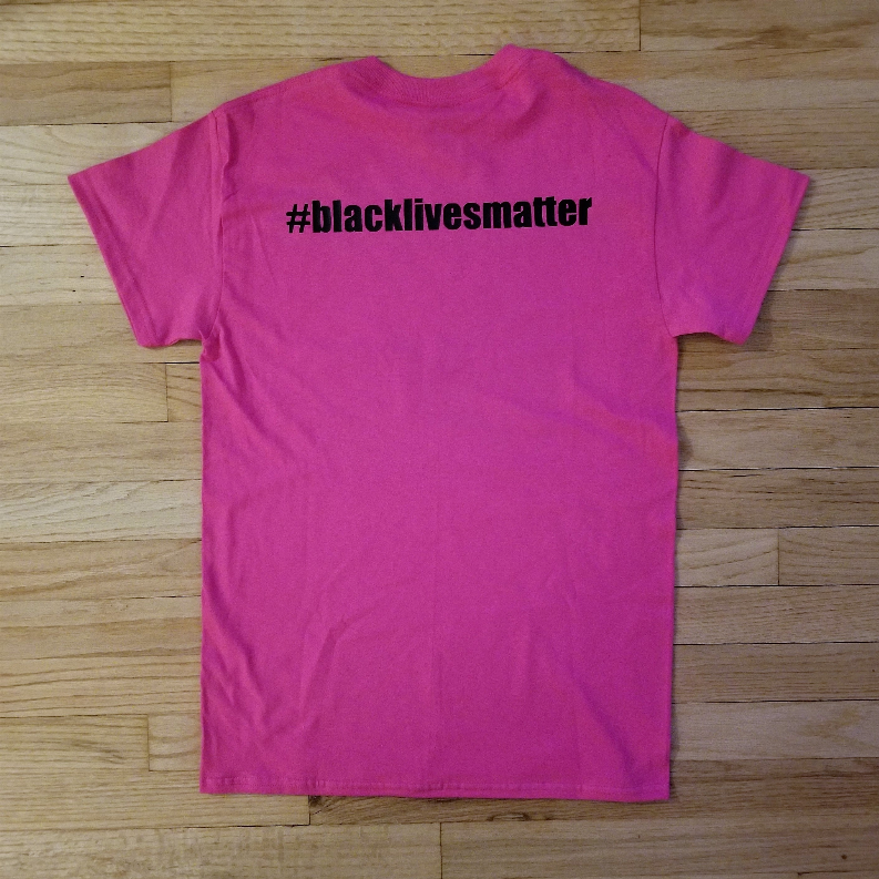 Black Lives Matter/Resist Fist Tee with BLACK LIVES MATTER on back Black Cat Bazaar