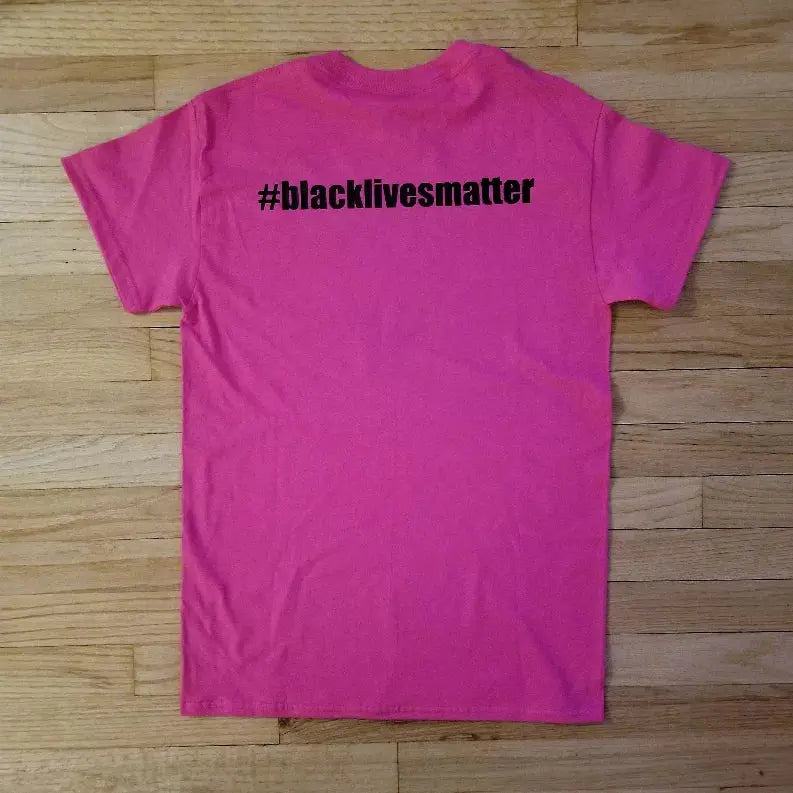 Black Lives Matter/Resist Fist Tee with BLACK LIVES MATTER on back Black Cat Bazaar