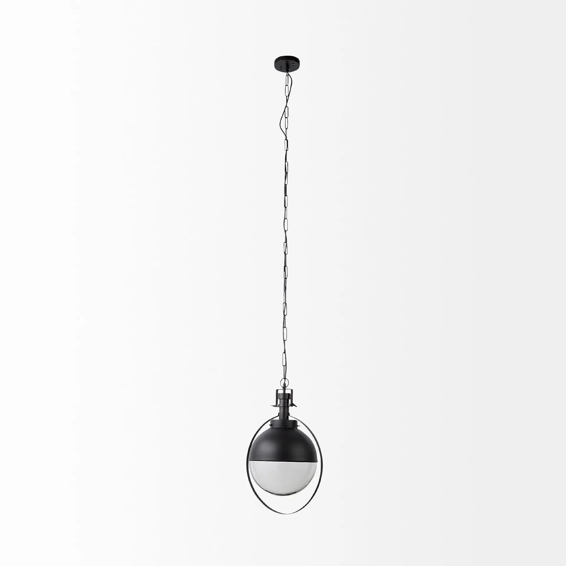 Black Metal Sphere Pendant Hanging Light Homeroots Lighting