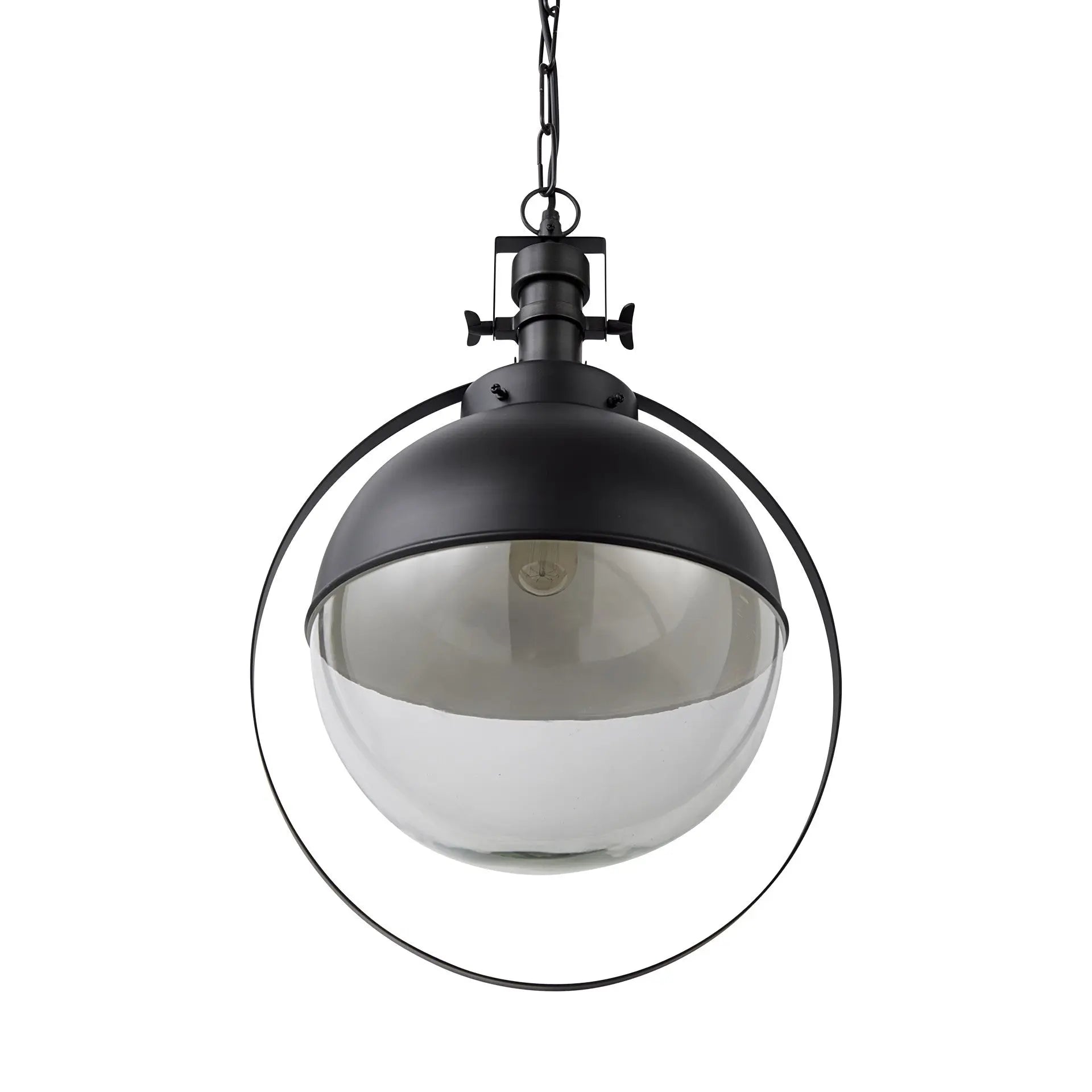 Black Metal Sphere Pendant Hanging Light Homeroots Lighting