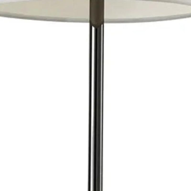 Black Nickel Finish Metal Tall White Shade Table Lamp - GreatEagleInc