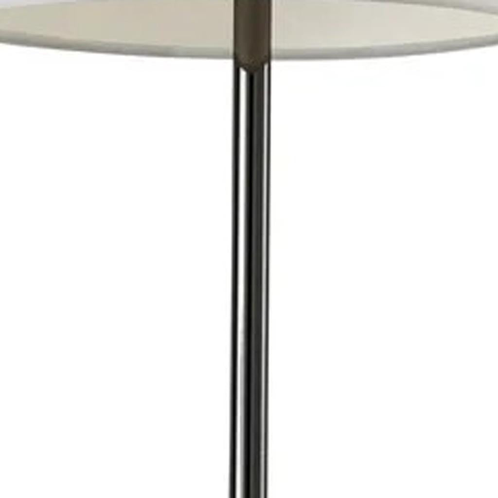 Black Nickel Finish Metal Tall White Shade Table Lamp - GreatEagleInc