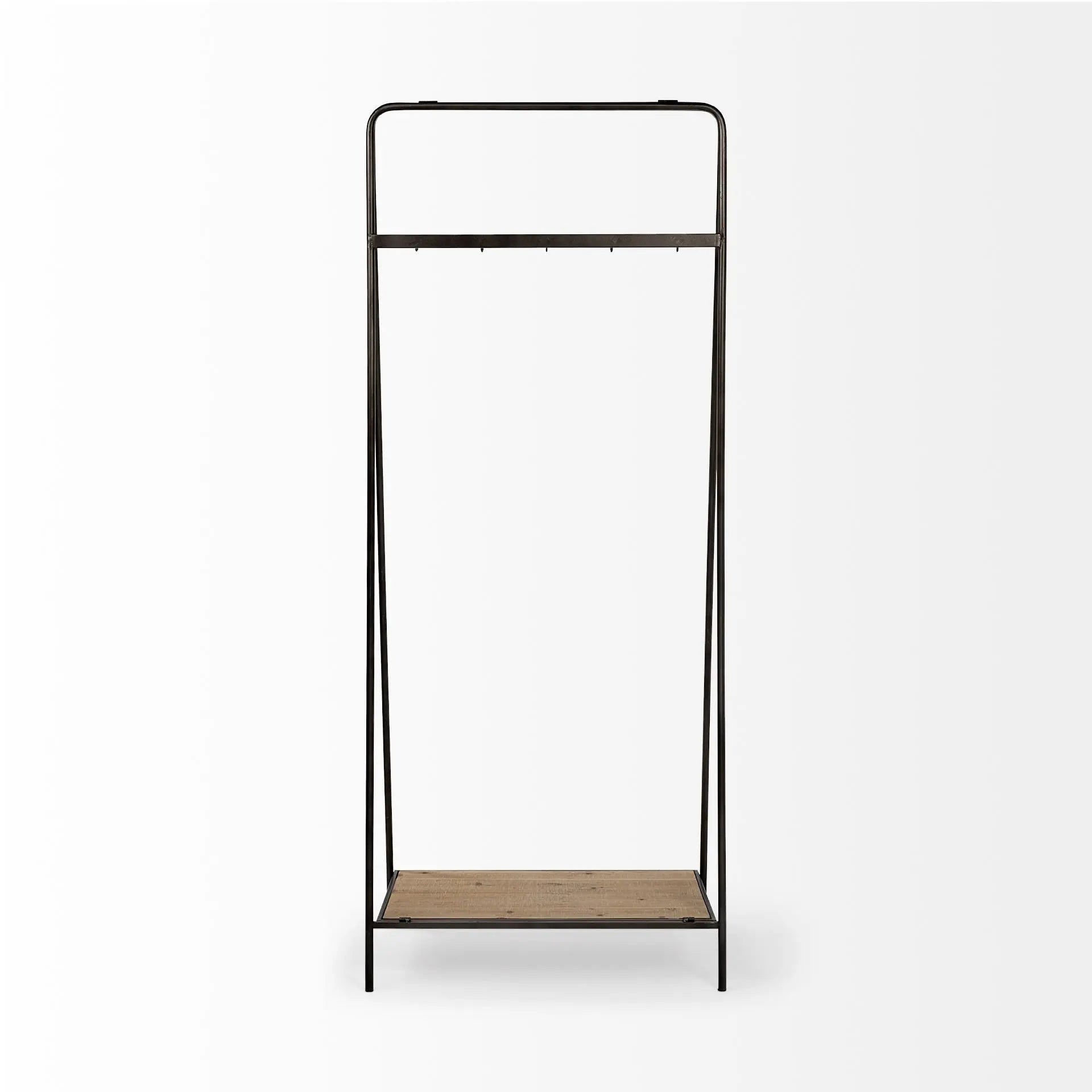 Black Pipe Metal And Wood Shelf Hall Tree Homeroots Organization
