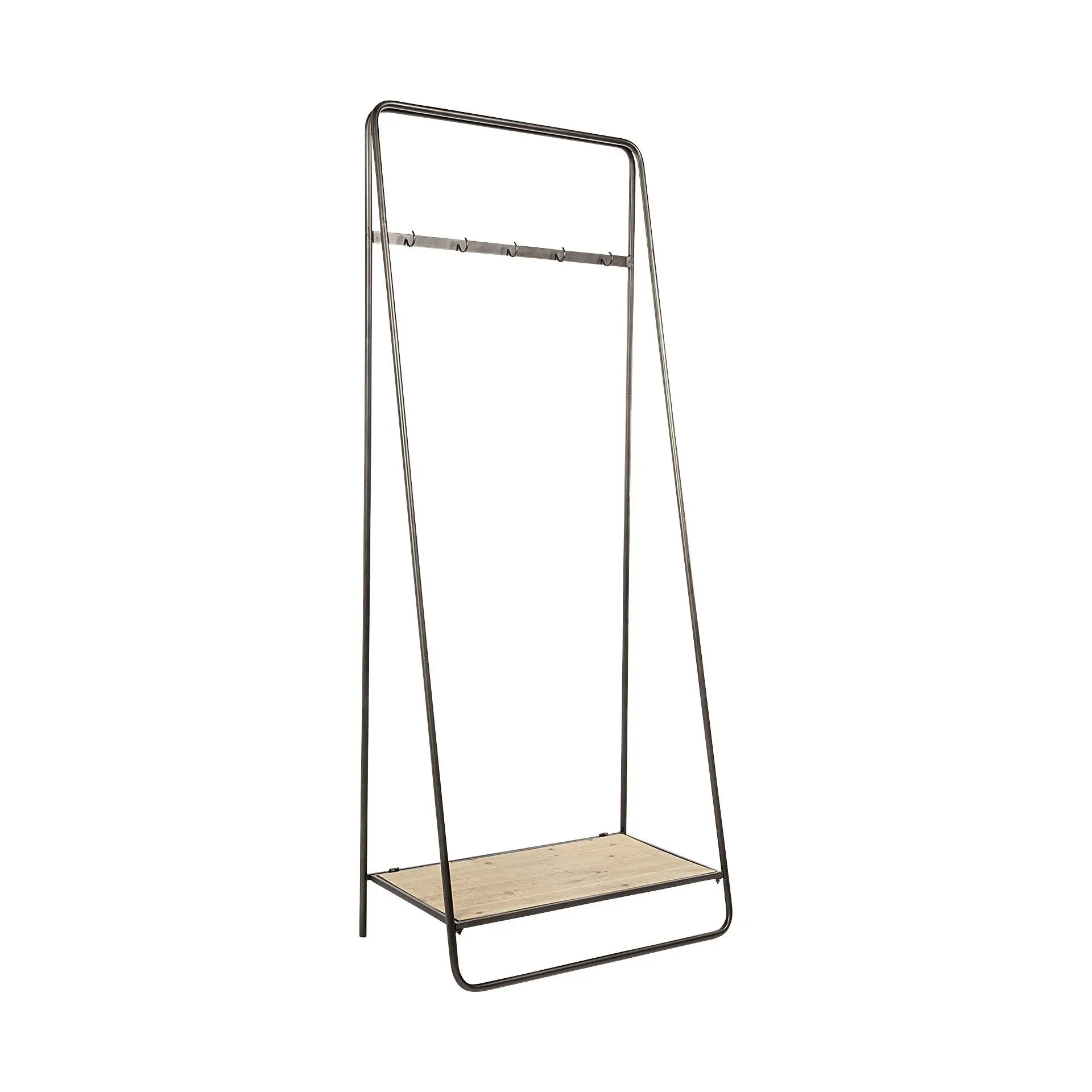 Black Pipe Metal And Wood Shelf Hall Tree Homeroots Organization