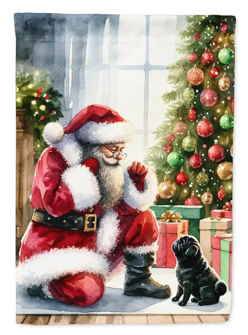 Black Pug and Santa Claus Garden Flag Caroline's Treasures
