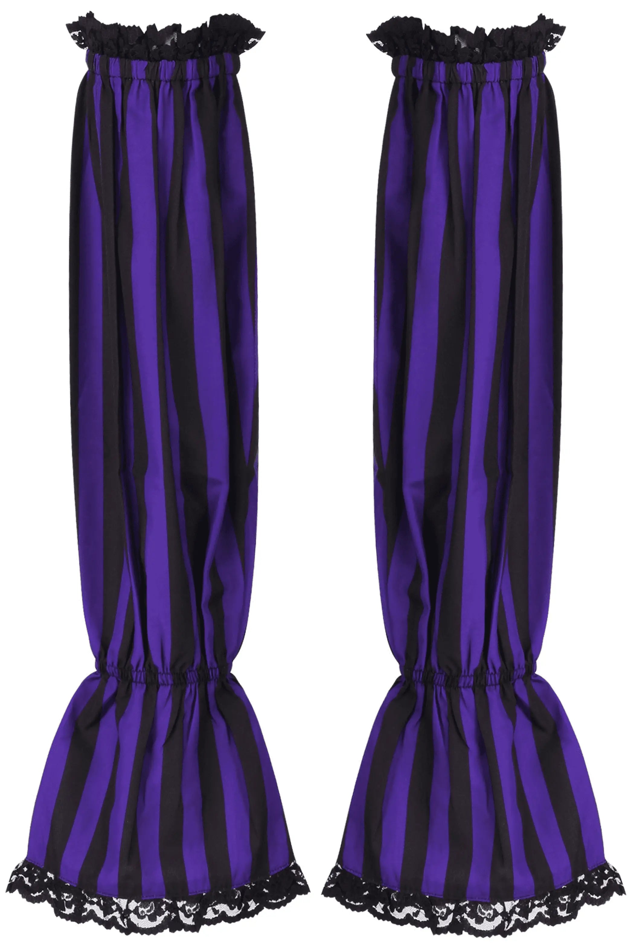 Black/Purple Striped Smocked Sleeves Daisy Corsets