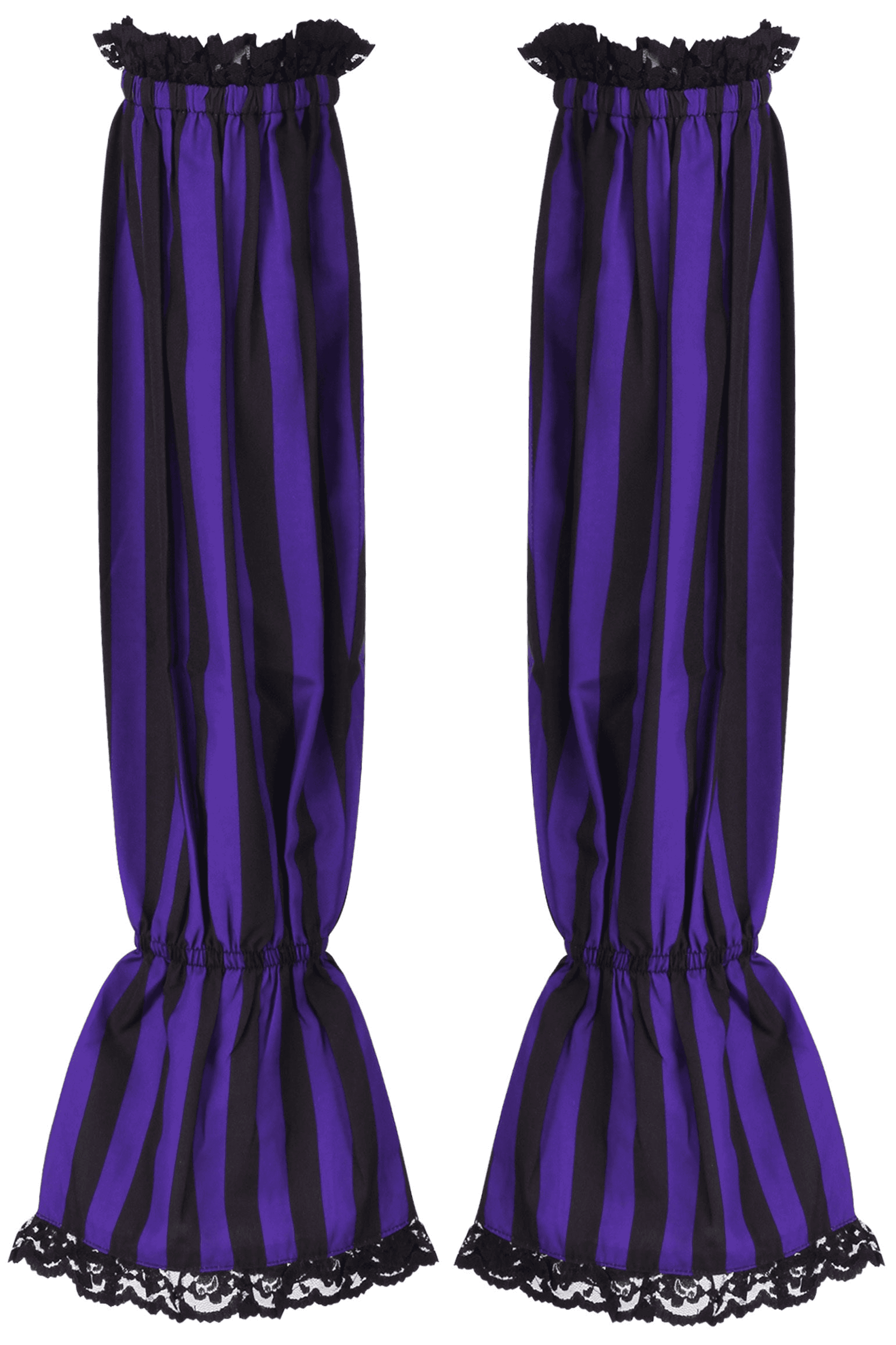 Black/Purple Striped Smocked Sleeves Daisy Corsets