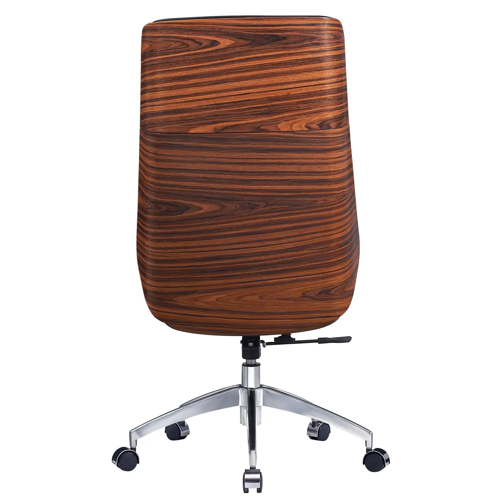 Black Rosewood and Silver Adjustable Height Swivel Rolling Executive Office Chair Homeroots Office