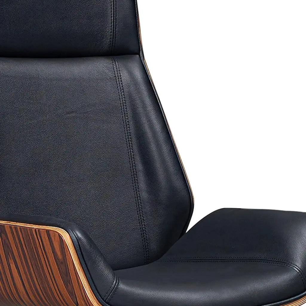 Black Rosewood and Silver Adjustable Height Swivel Rolling Executive Office Chair Homeroots Office