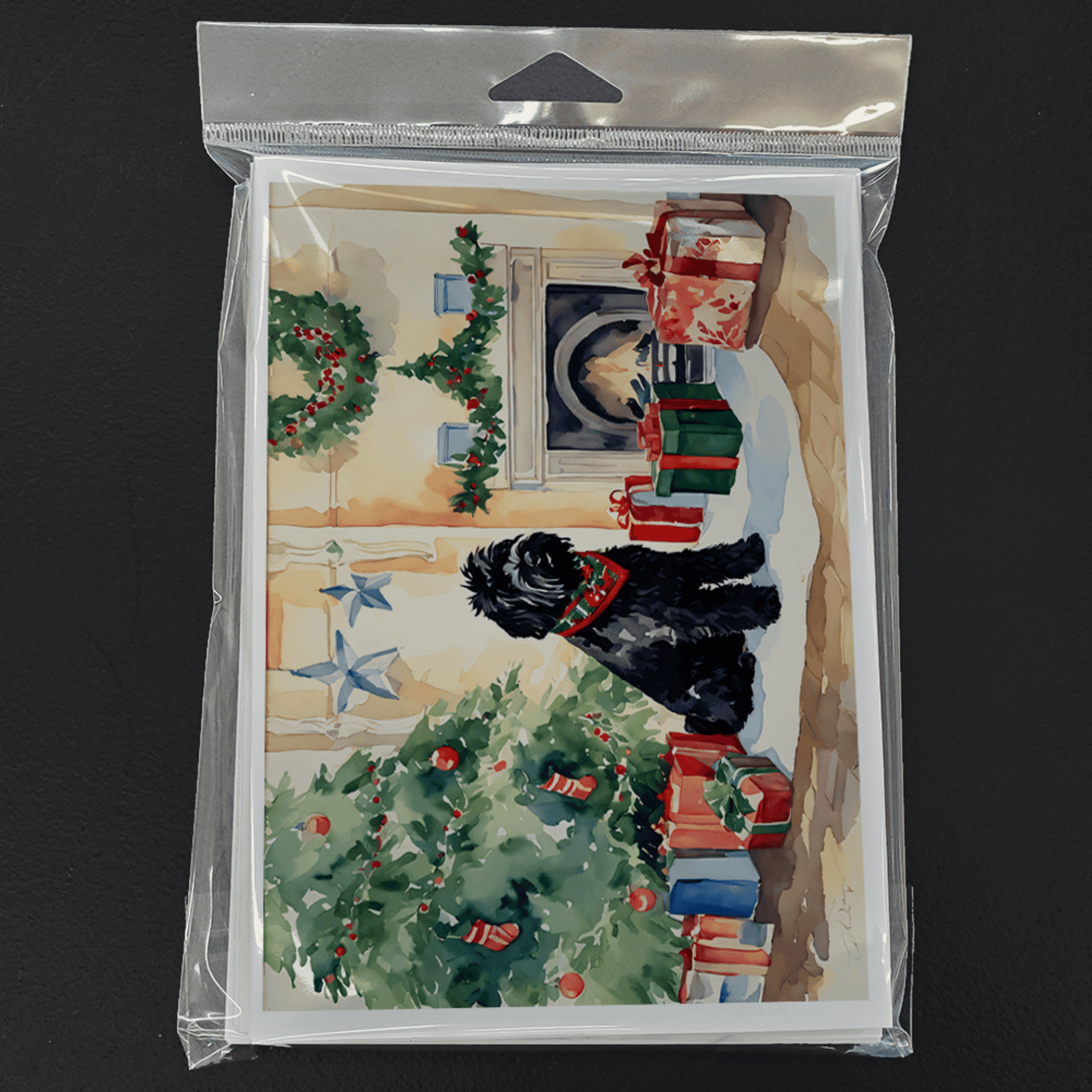 Black Russian Terrier Cozy Christmas Greeting Cards Pack of 8 Caroline's Treasures