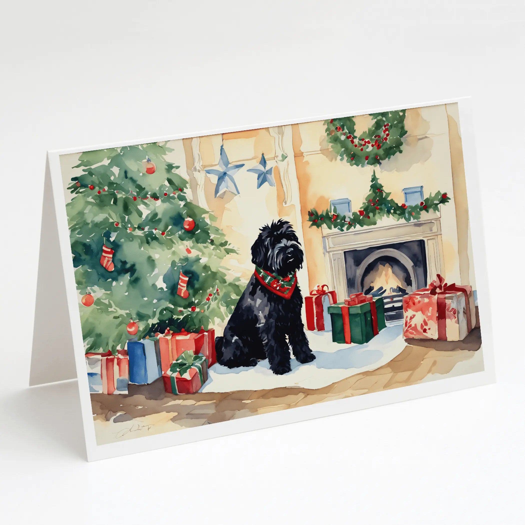 Black Russian Terrier Cozy Christmas Greeting Cards Pack of 8 Caroline's Treasures