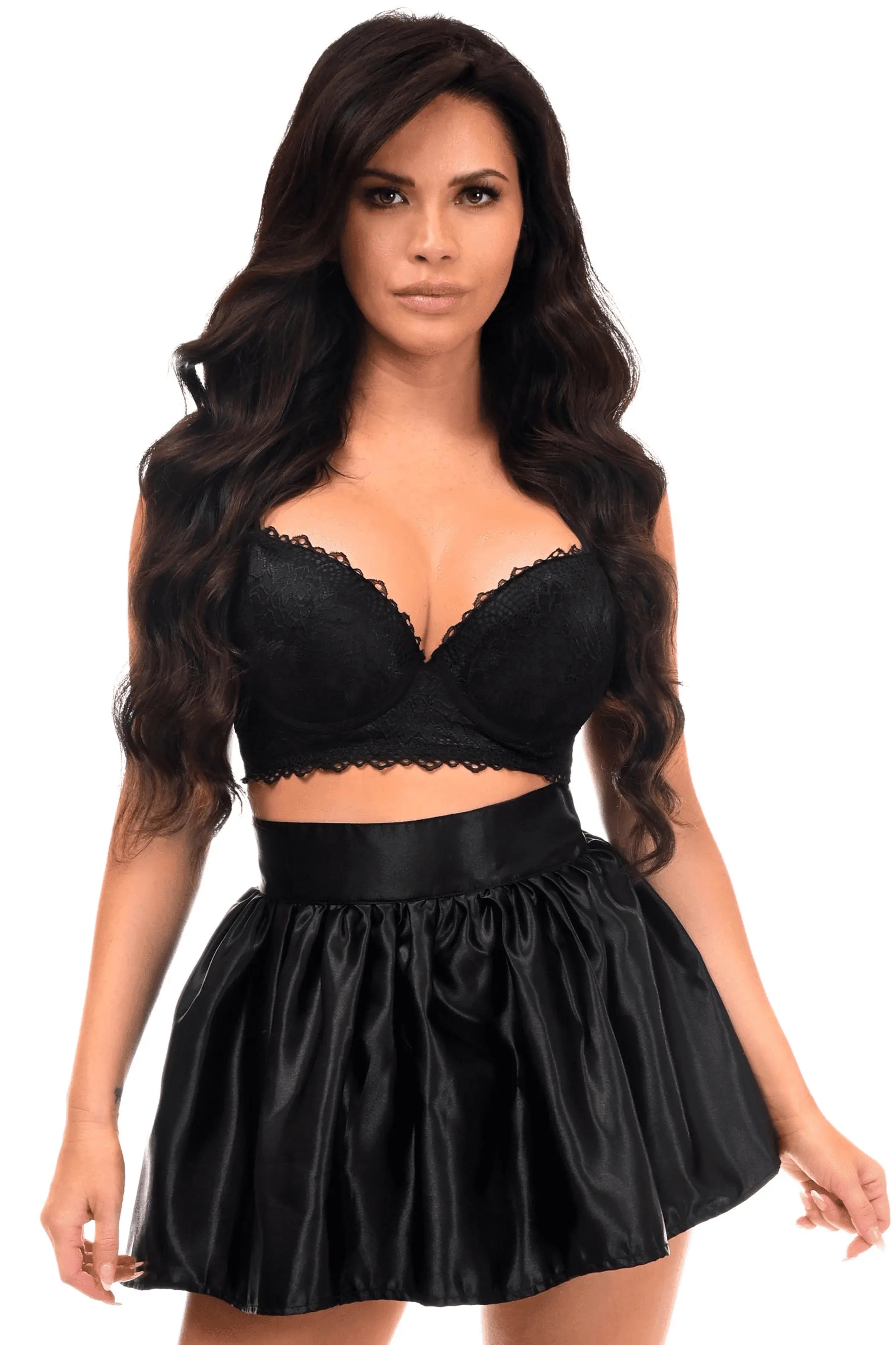 Black Satin Skirt Daisy Corsets
