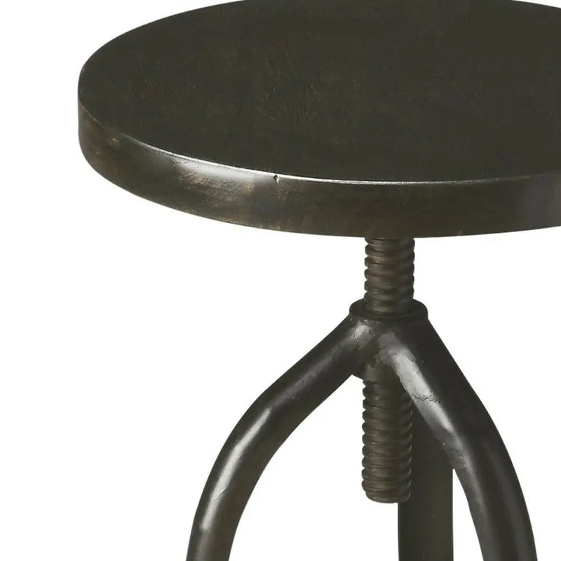 Black Solid Wood And Iron Backless Adjustable Height Bar Chair Homeroots Living Room