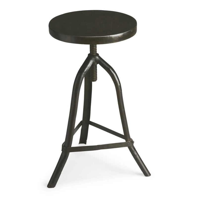 Black Solid Wood And Iron Backless Adjustable Height Bar Chair Homeroots Living Room