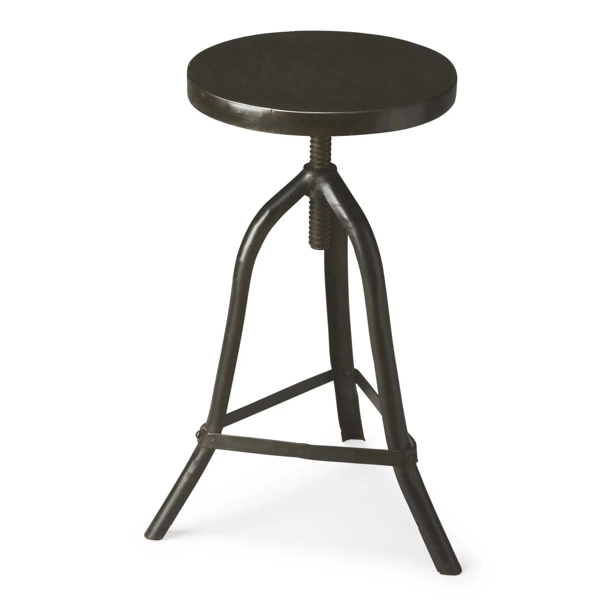 Black Solid Wood And Iron Backless Adjustable Height Bar Chair Homeroots Living Room