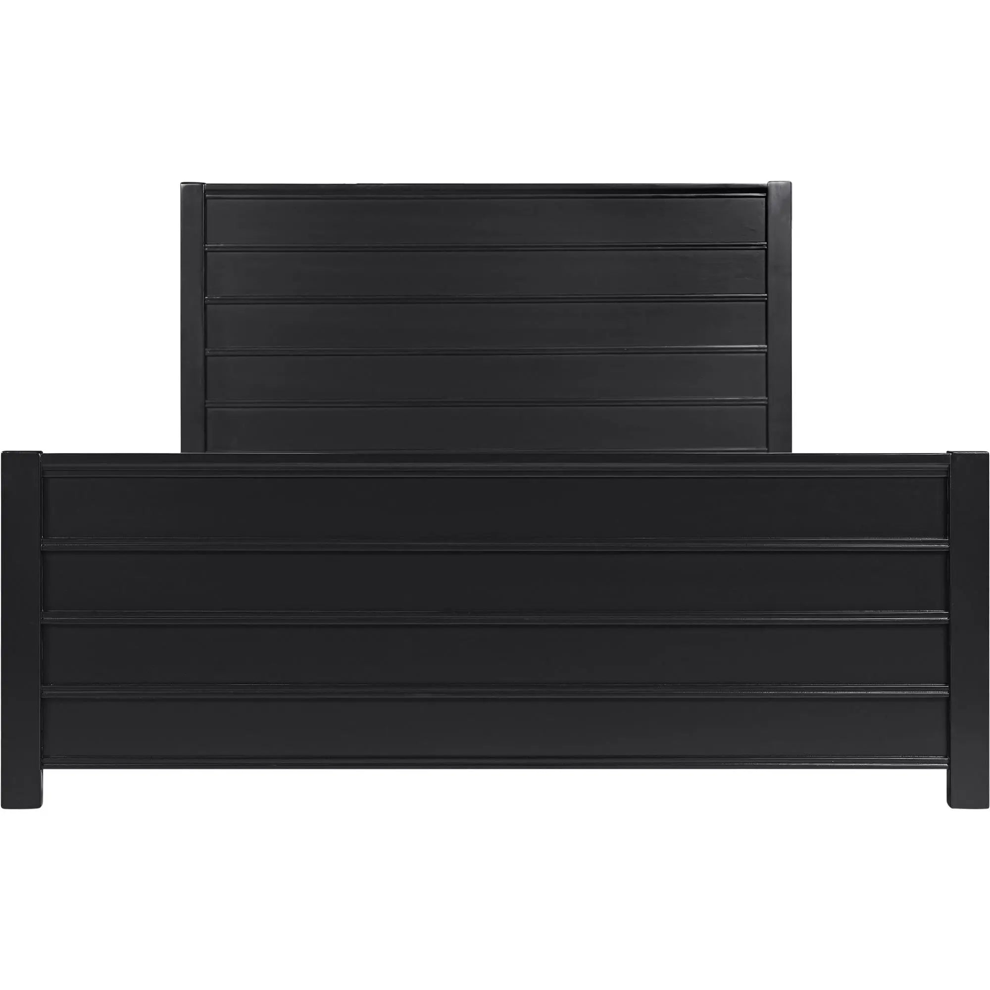Black Solid Wood King Bed Frame Homeroots Bed & Bath