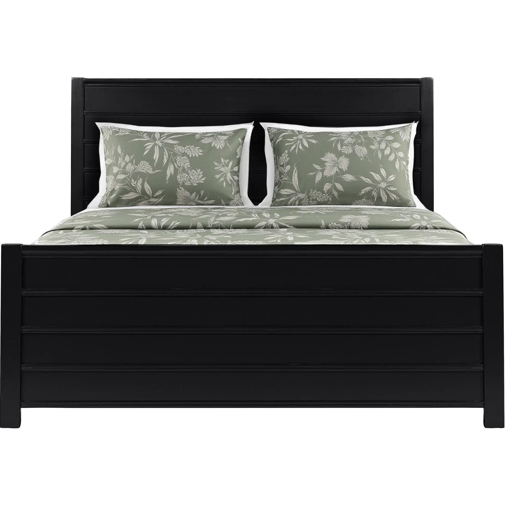 Black Solid Wood King Bed Frame Homeroots Bed & Bath