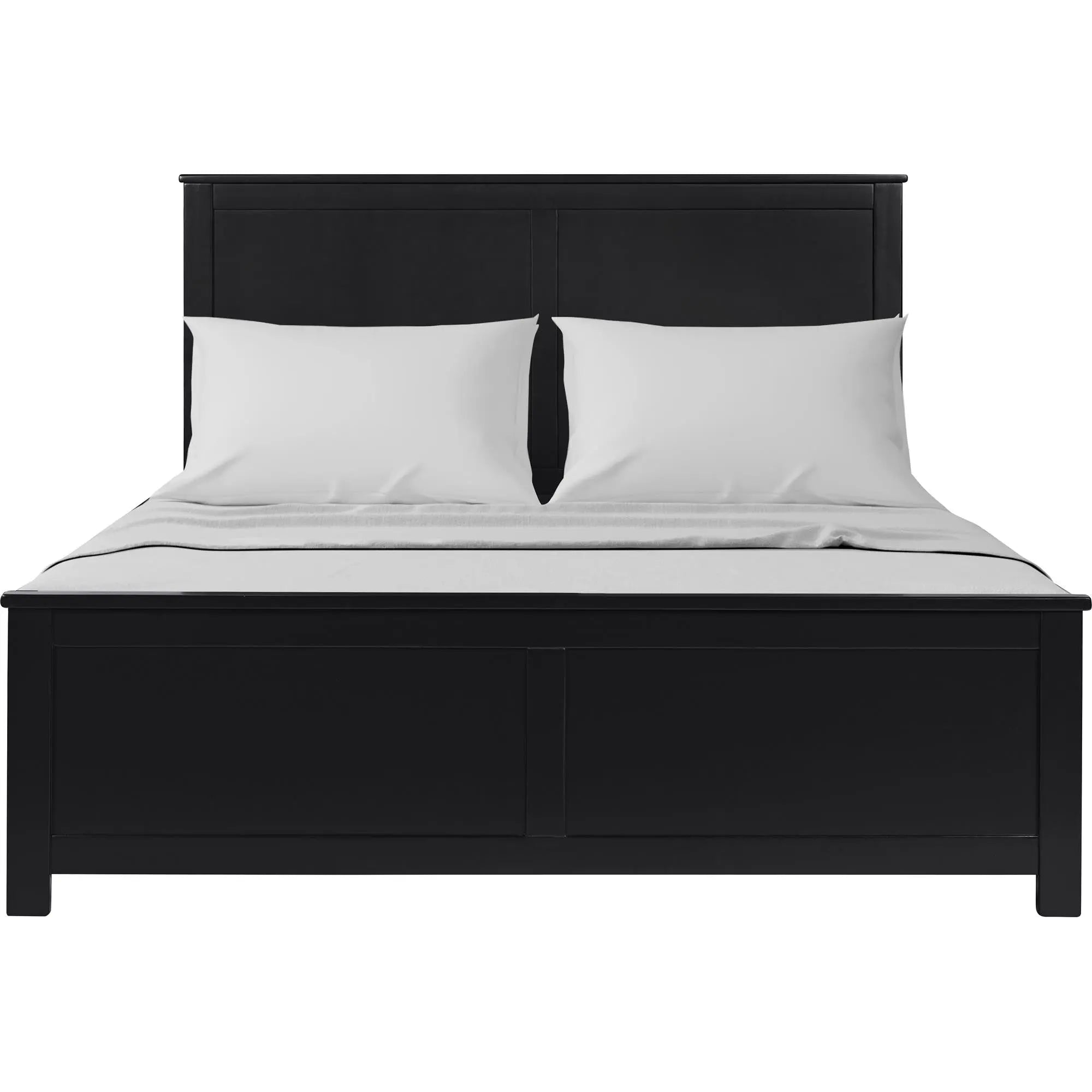 Black Solid Wood King Bed Frame With Drawers Homeroots Bed & Bath