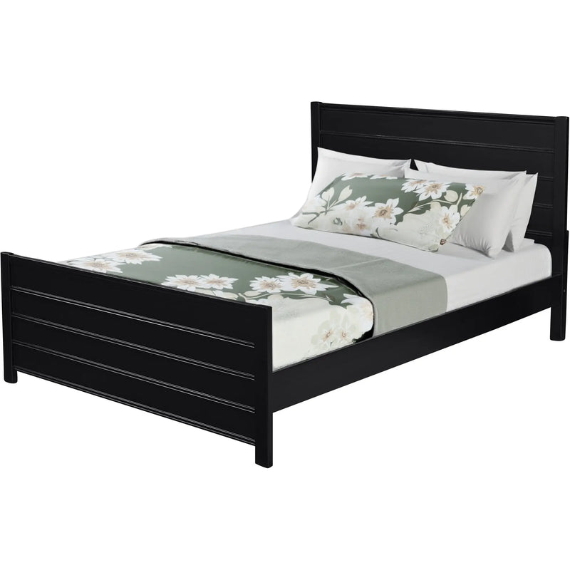 Black Solid Wood Queen Bed Frame Homeroots Bed & Bath