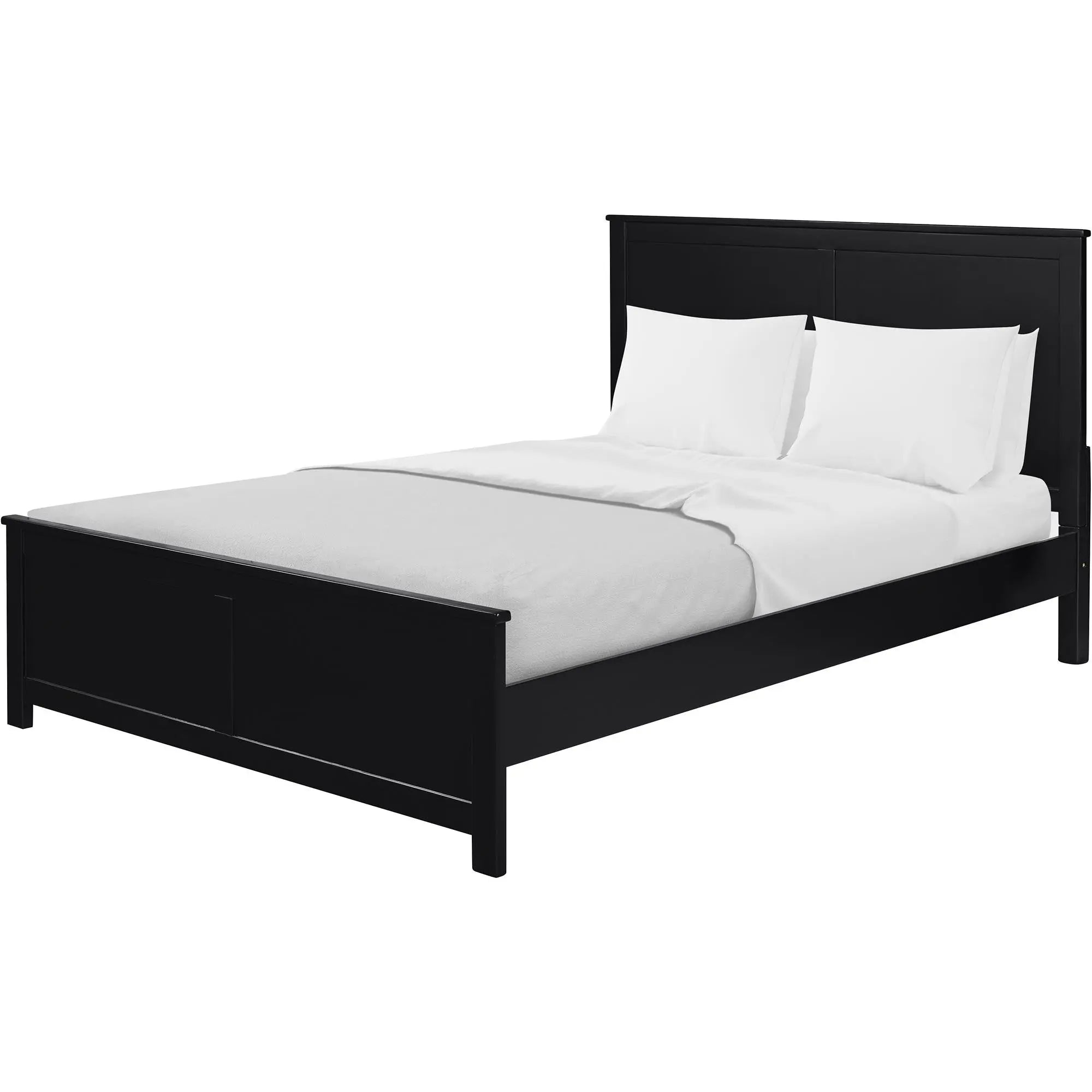 Black Solid Wood Queen Bed Frame Homeroots Bed & Bath