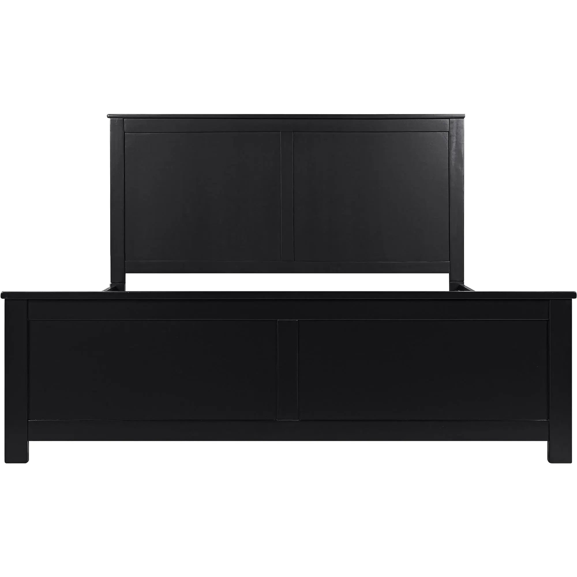Black Solid Wood Queen Bed Frame Homeroots Bed & Bath