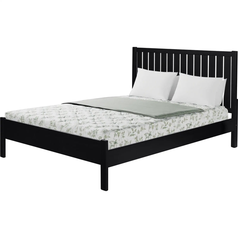 Black Solid Wood Queen Bed Frame Homeroots Bed & Bath