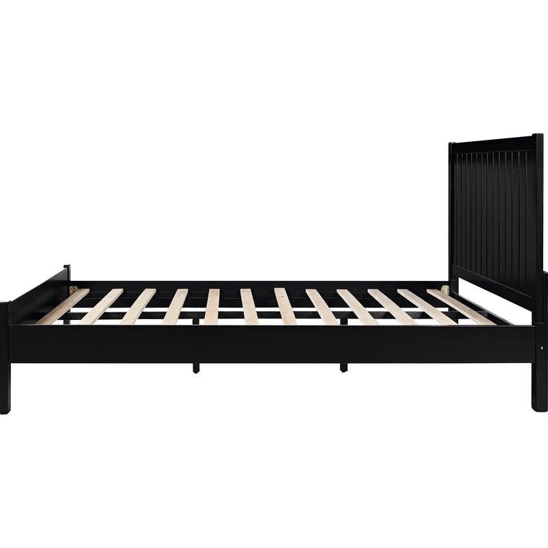 Black Solid Wood Queen Bed Frame Homeroots Bed & Bath