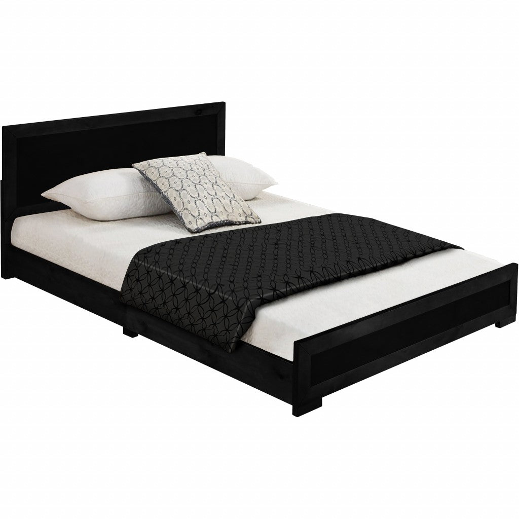 Black Solid and Manufactured Wood King Bed Frame Homeroots Bed & Bath
