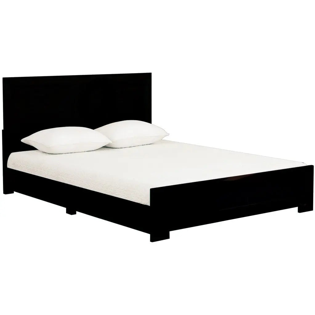 Black Solid and Manufactured Wood King Bed Frame Homeroots Bed & Bath