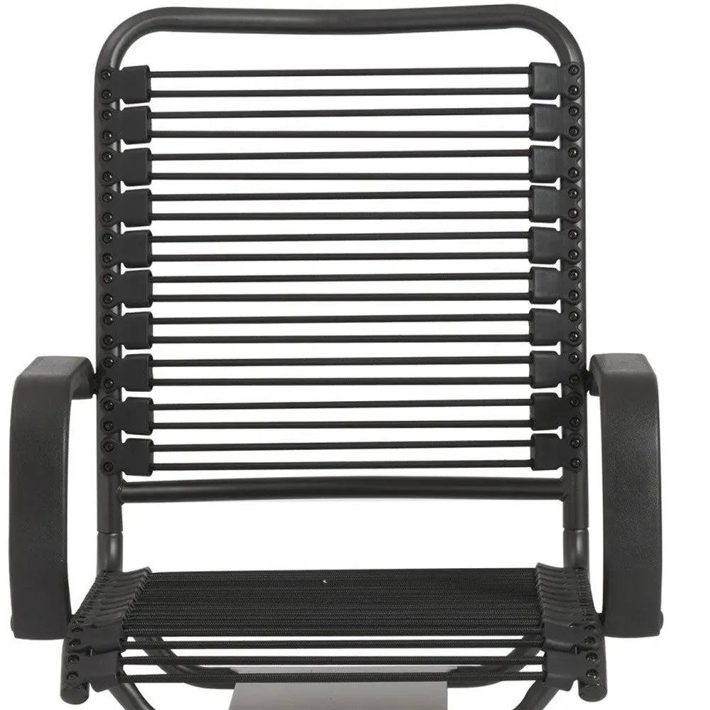 Black Swivel Adjustable Task Chair Bungee Back Steel Frame Homeroots Office