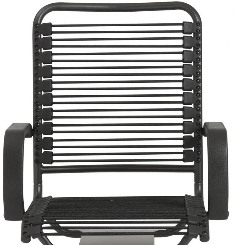 Black Swivel Adjustable Task Chair Bungee Back Steel Frame Homeroots Office