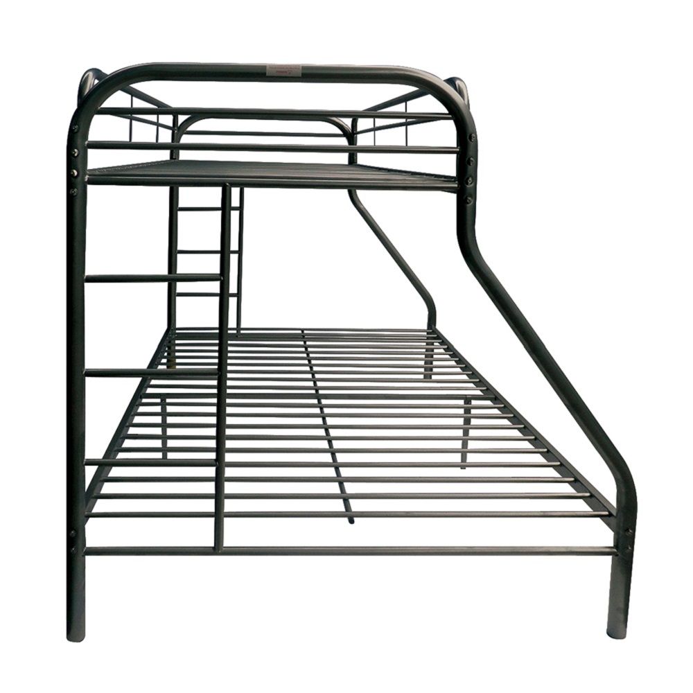 Black Twin Over Full Contemporary Metal Bunk Bed - GreatEagleInc
