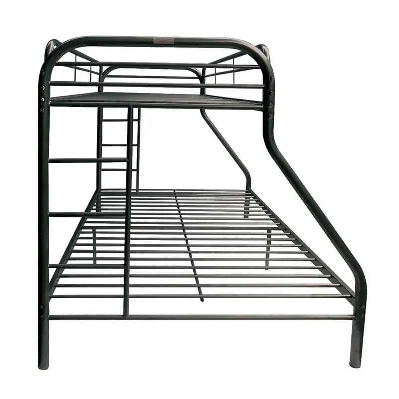 Black Twin Over Full Contemporary Metal Bunk Bed - GreatEagleInc