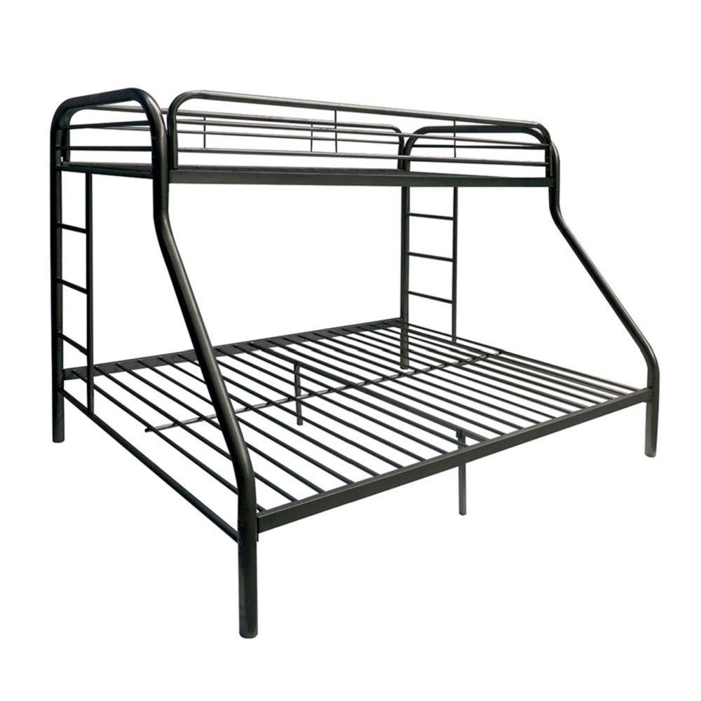 Black Twin Over Full Contemporary Metal Bunk Bed - GreatEagleInc