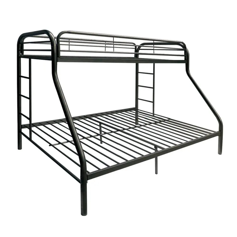 Black Twin Over Full Contemporary Metal Bunk Bed - GreatEagleInc