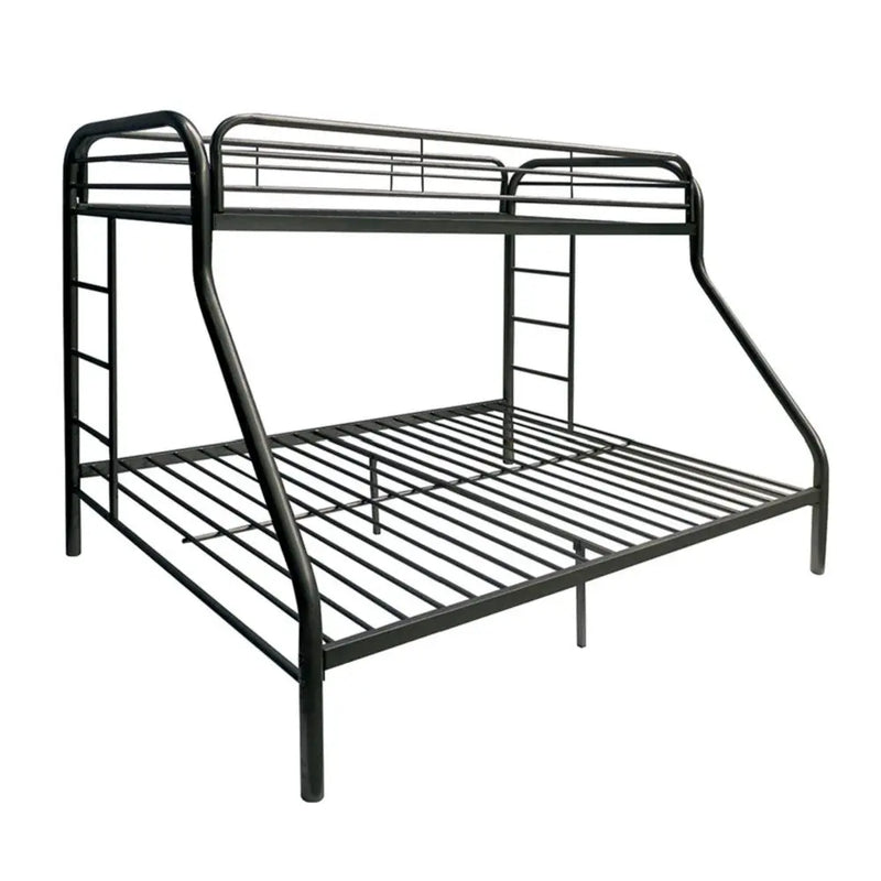 Black Twin Over Full Contemporary Metal Bunk Bed - GreatEagleInc