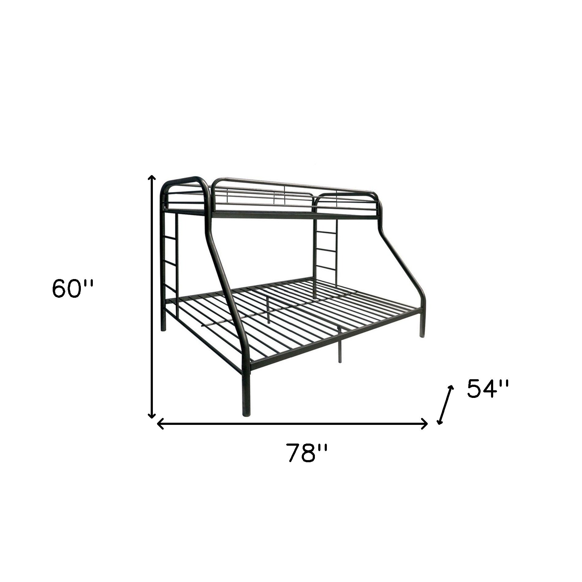 Black Twin Over Full Contemporary Metal Bunk Bed - GreatEagleInc