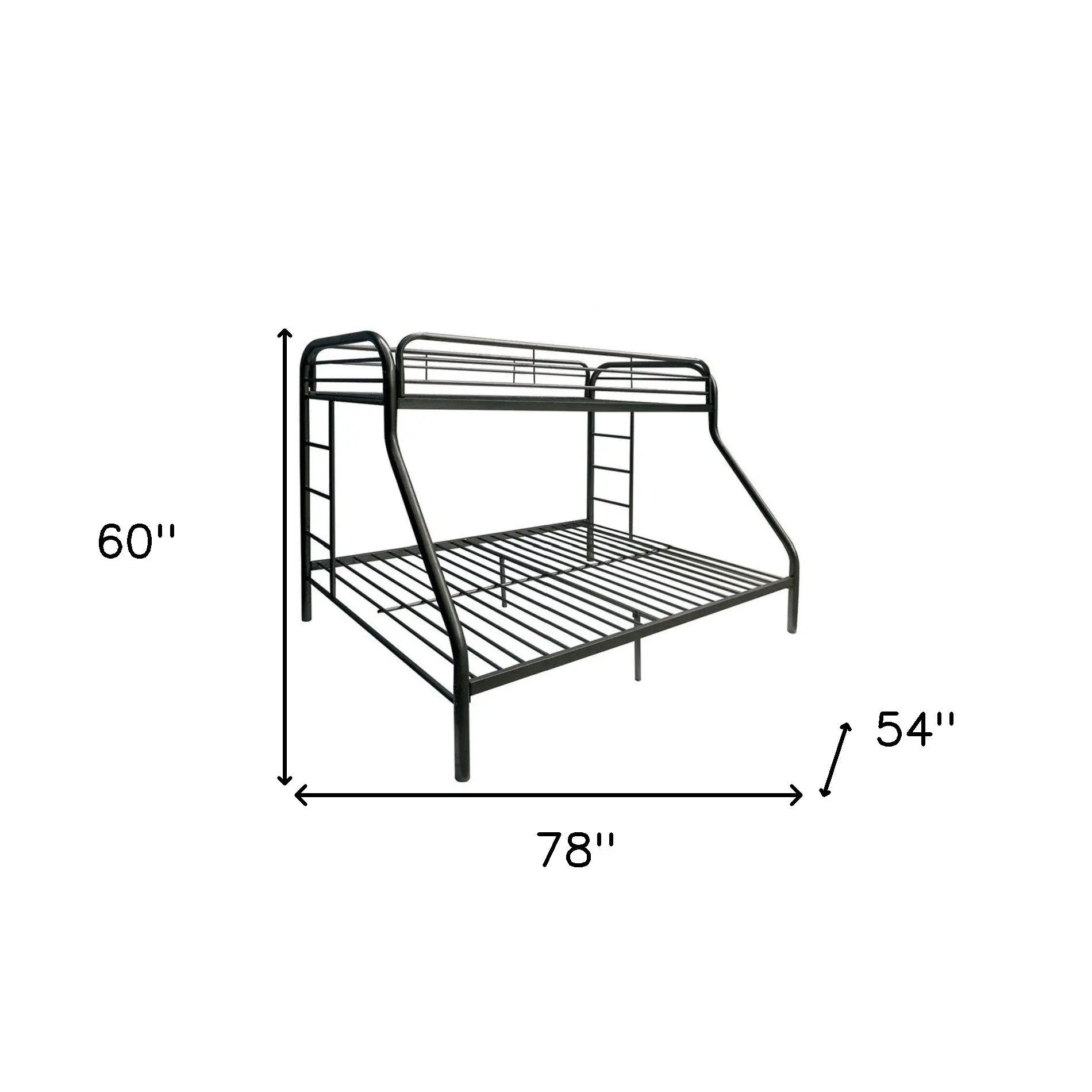 Black Twin Over Full Contemporary Metal Bunk Bed - GreatEagleInc