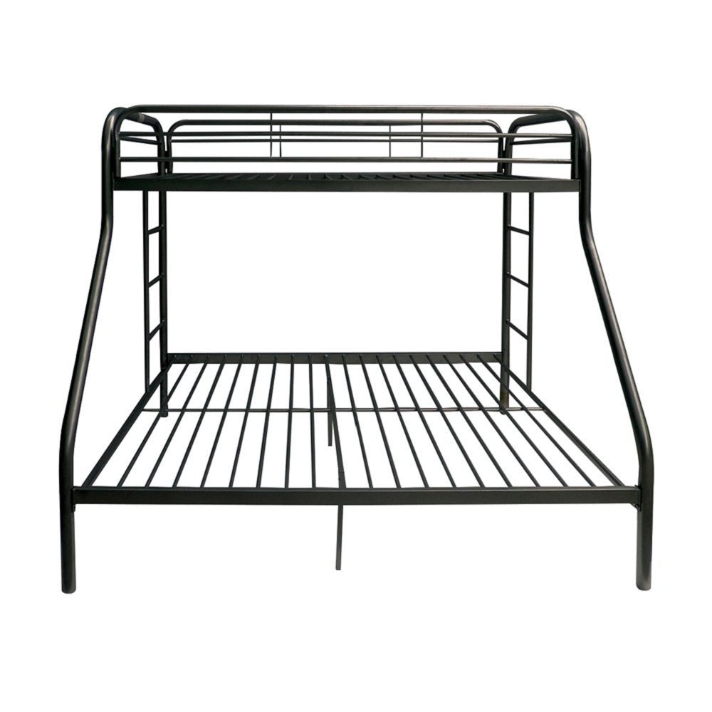 Black Twin Over Full Contemporary Metal Bunk Bed - GreatEagleInc