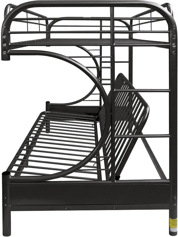 Black Twin Over Full Contemporary Metal Bunk Bed - GreatEagleInc