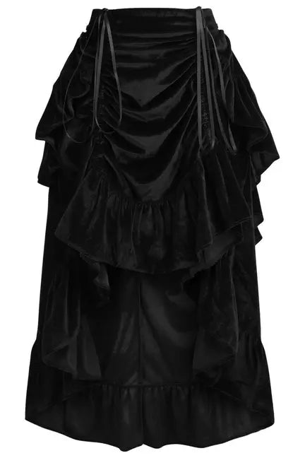 Black Velvet Adjustable High Low Bustle Skirt Daisy Corsets