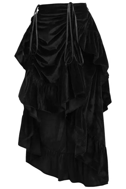 Black Velvet Adjustable High Low Bustle Skirt Daisy Corsets
