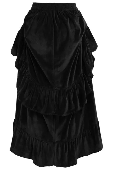 Black Velvet Adjustable High Low Bustle Skirt Daisy Corsets