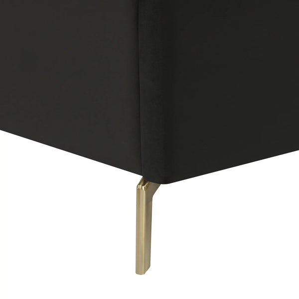 Black Velvet Upholstered Full Bed Frame Homeroots Bed & Bath