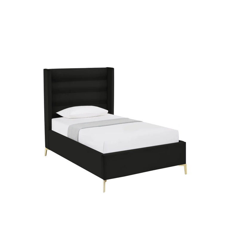 Black Velvet Upholstered Full Bed Frame Homeroots Bed & Bath