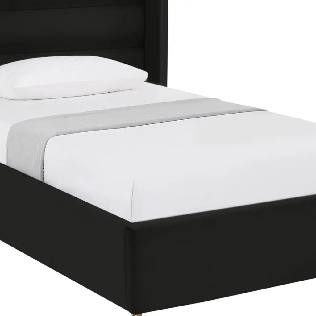Black Velvet Upholstered Full Bed Frame Homeroots Bed & Bath