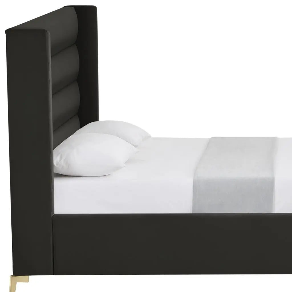 Black Velvet Upholstered King Bed Frame Homeroots Bed & Bath