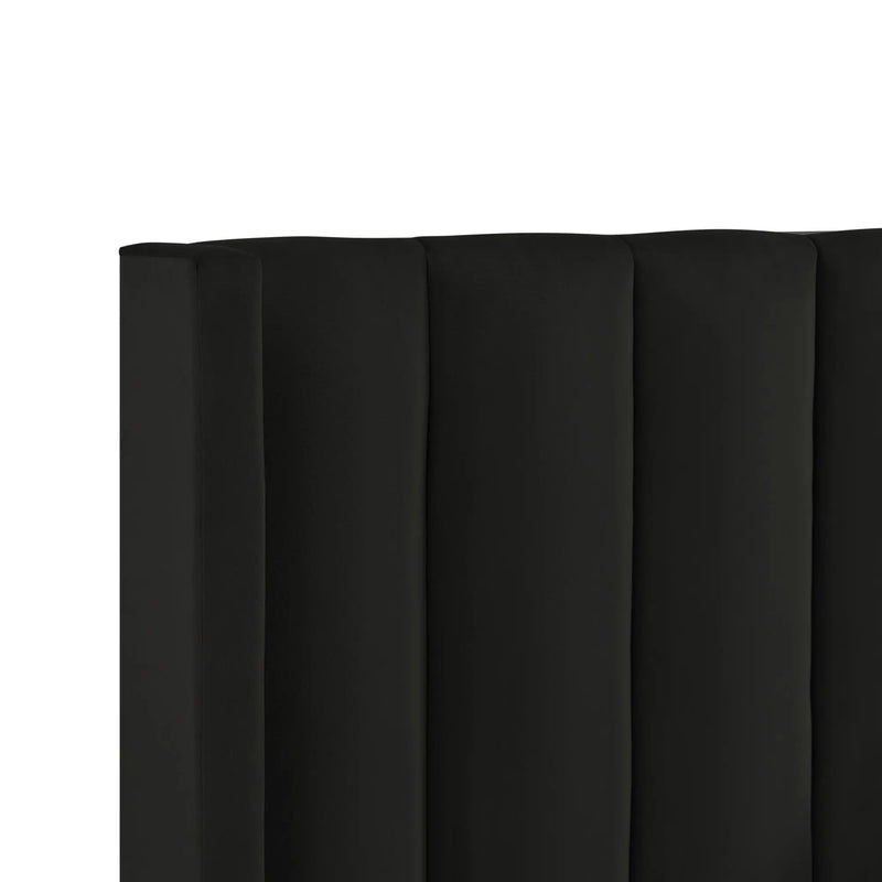 Black Velvet Upholstered Queen Bed Frame Homeroots Bed & Bath