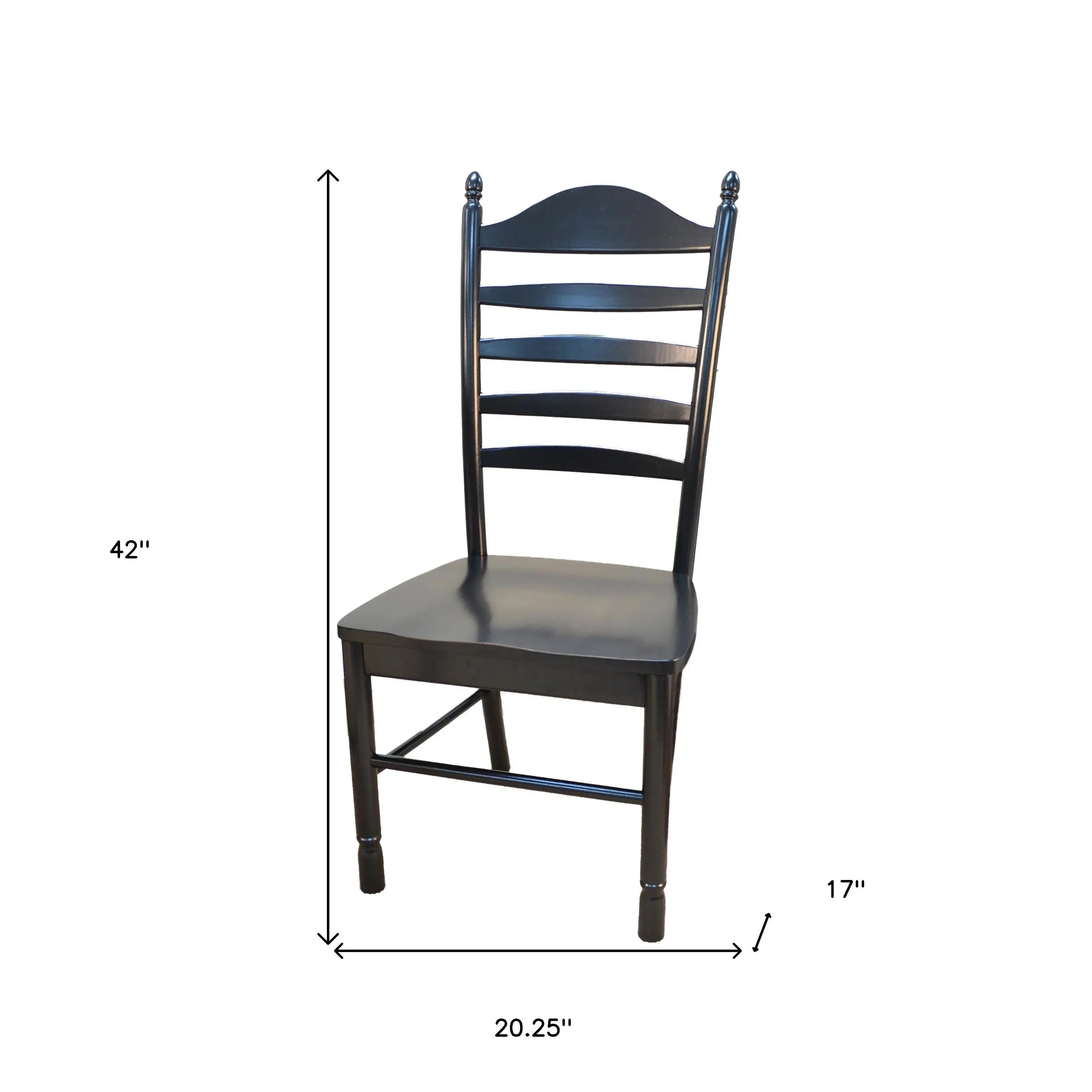 Black Wood Ladder Back Dining Side Chair Homeroots Kitchen & Dining